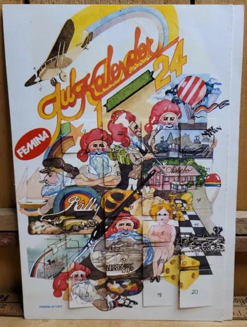 VIntage Advent Calendar Insert from FEMINA 47/1977 Magazine julkalender RARE