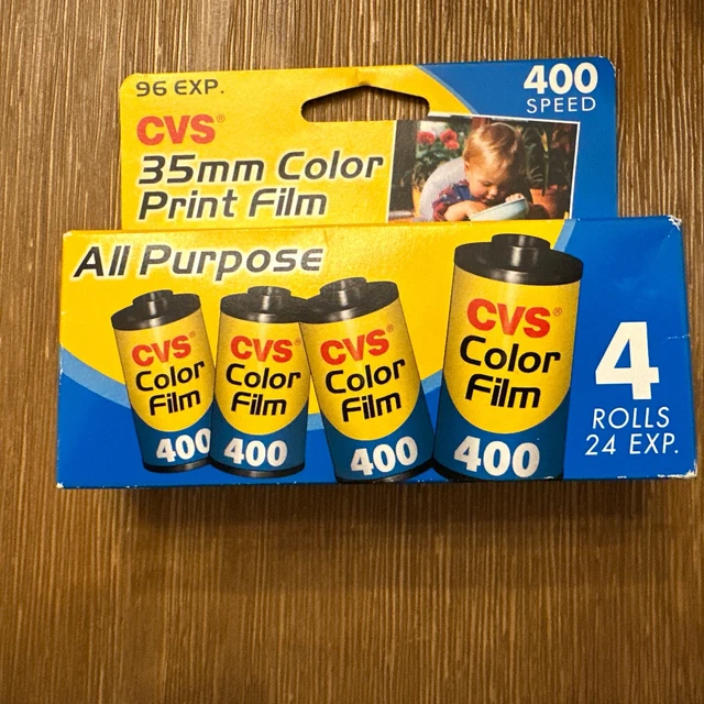CVS 35MM COLOR Print Film 4 Rolls Of 24 Exposures Each 400 Speed