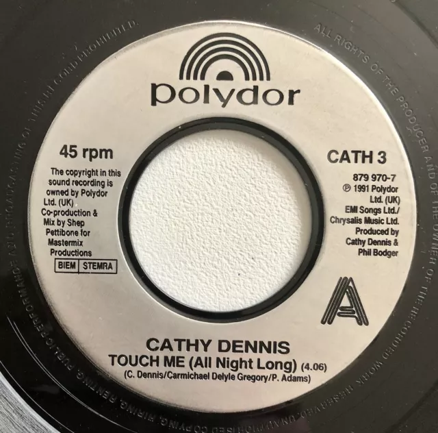 Cathy Dennis Touch Me (All Night Long) 7" 45u/min UK NM 1991 Polydor CATH3