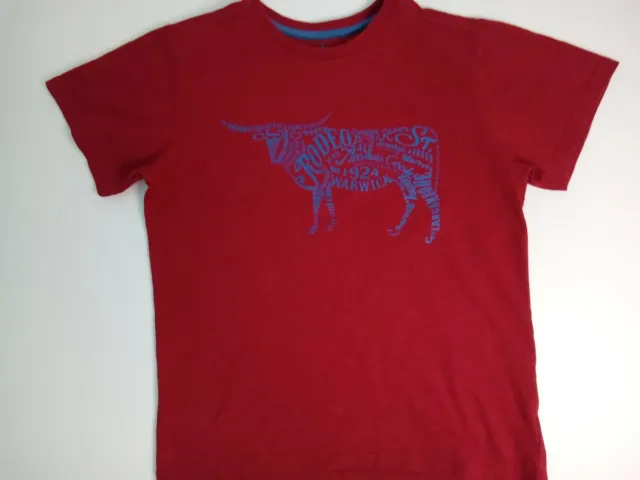Thomas Cook: Boy's Bull-town T-Shirt Warwick El Toro rodeo youth red blue Sz 12.