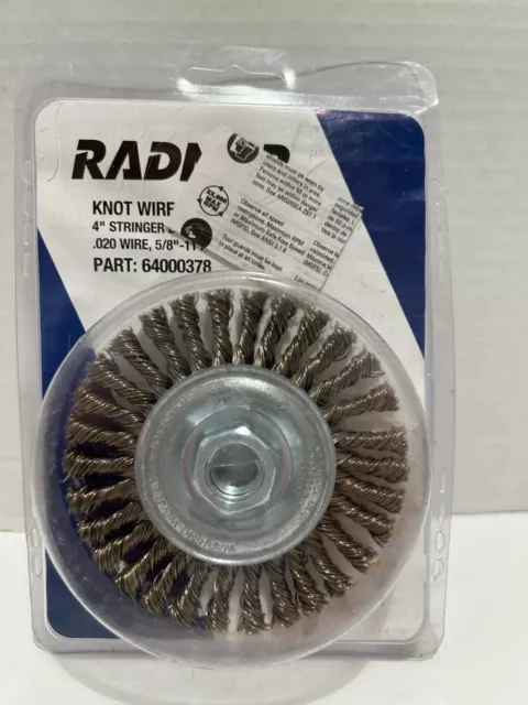 Radnor 64000378 6” Stringer Bead Twist Steel Knot Wire Wheel Brush New!