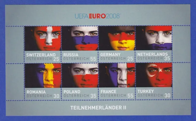 Österreich 2008 UEFA EURO 2008 Mi.-Nr. 2743-50 Kleinbogen **