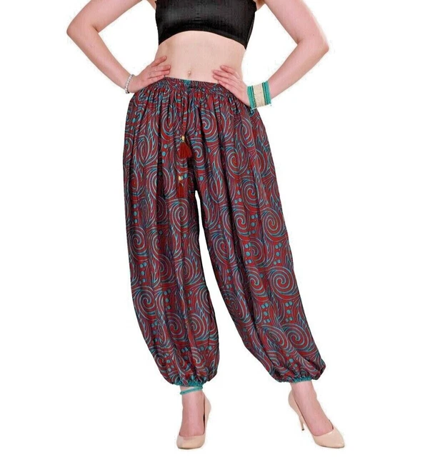 Lot De 5 Pantalons Larges En Soie De Sari Recyclé - Style Bohème Patchwork Fait Main
