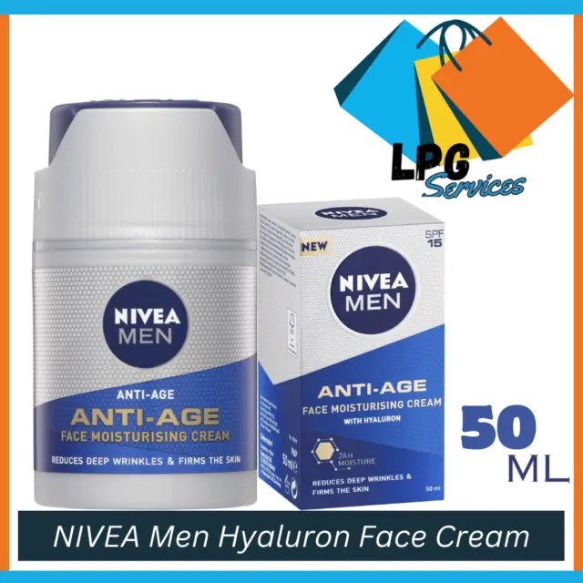 NIVEA Men Hyaluron Face Anti-Age Moisturising Cream SPF 15 50ml | NEW AU