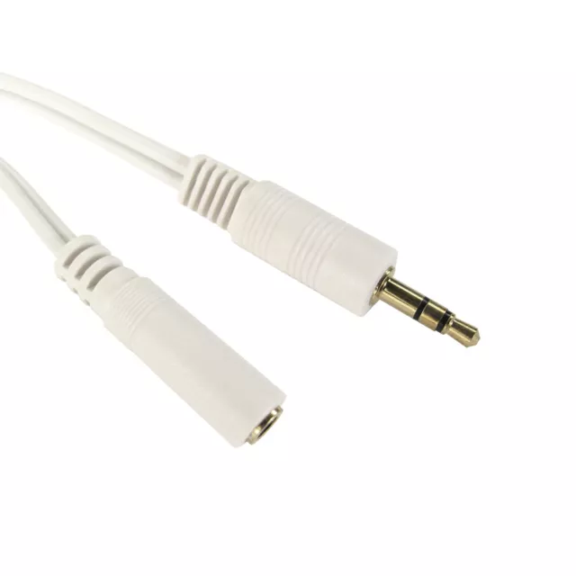 5m AUX Headphone Extension Cable 3.5mm Mini Jack Male to Female Audio Lead White