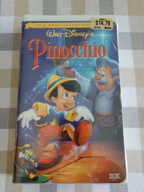 Pinocchio VHS New Sealed 60th Anniversary Edition Walt Disney