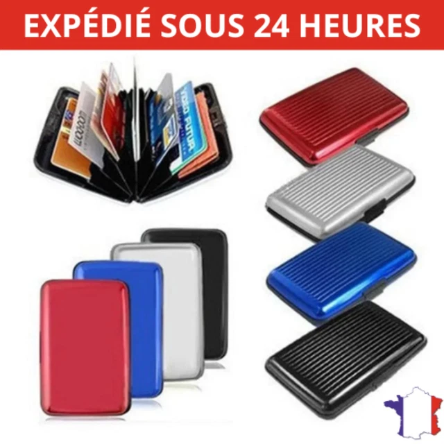 Porte-Cartes RFID Anti-Piratage En Aluminium - Minimaliste, Léger - Protège Cartes Bancaires
