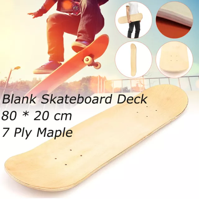 7 Layers Skateboard Deck Wood Maple Double Concave Blank Skate Board DIY AU