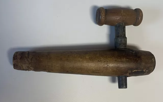 Vintage Wooden Barrel Tap Spigot For Whiskey Wine Beer