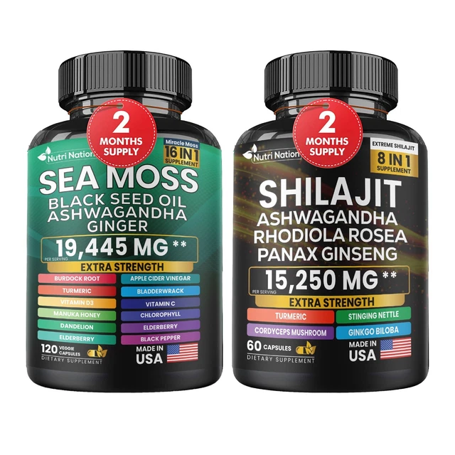 Zoyava Dynamic Vitality Bundle - Sea Moss 7000mg, Black