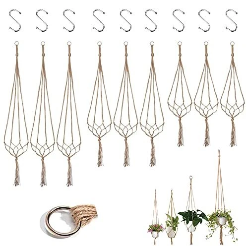 Yolistar Suspension Plantes Support Pots Suspendu avec 9 Crochets Suspension ...