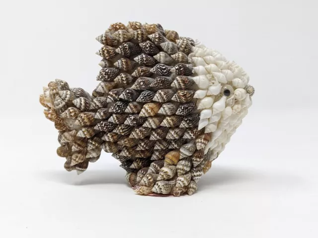 Vtg Seashell Folk Art Tropical Fish Made in Phillipines Sea Shell