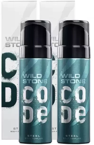 Wild Stone Code Steel Combo Body Spray - Para hombres (300 ml, paquete de 2)