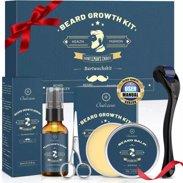 Beard Growth Kit,  Bart Wachstum Set - Bartwuchsmittel Männer Mit Bartroller 0,2