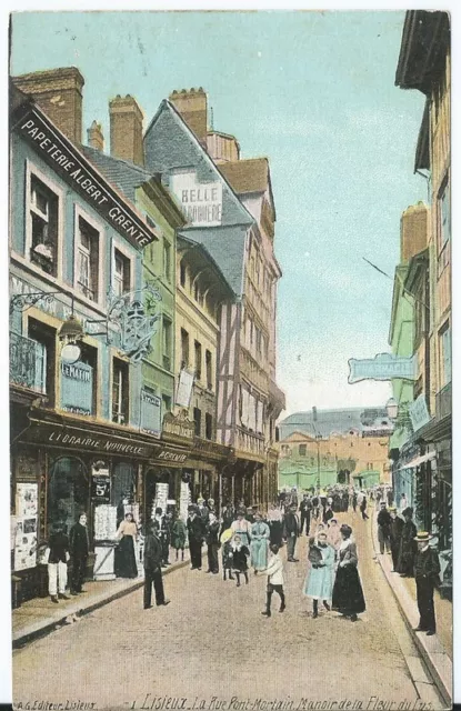 CPA 14- LISIEUX - la rue Pont-Mortain - Manoir de la Fleur DE Lys