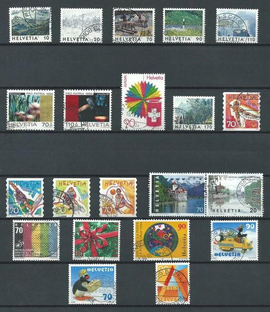 Schweiz ab 1998 Lot mit 21 verschiedene Marken gestempelt