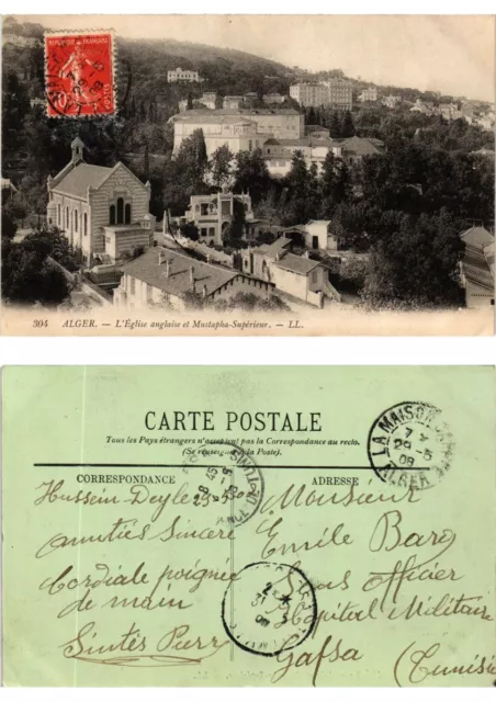 CPA AK ALGERIA - ALGER - L'Eglise Anglaise et MUSTAPHA-Superieur (774323)