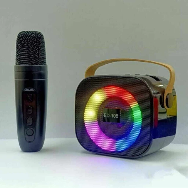 Karaoke Bluetooth Con Luci LED E 2 Microfoni Senza Fili – Altoparlante Portatile 400W Per Feste, Regalo Musicale