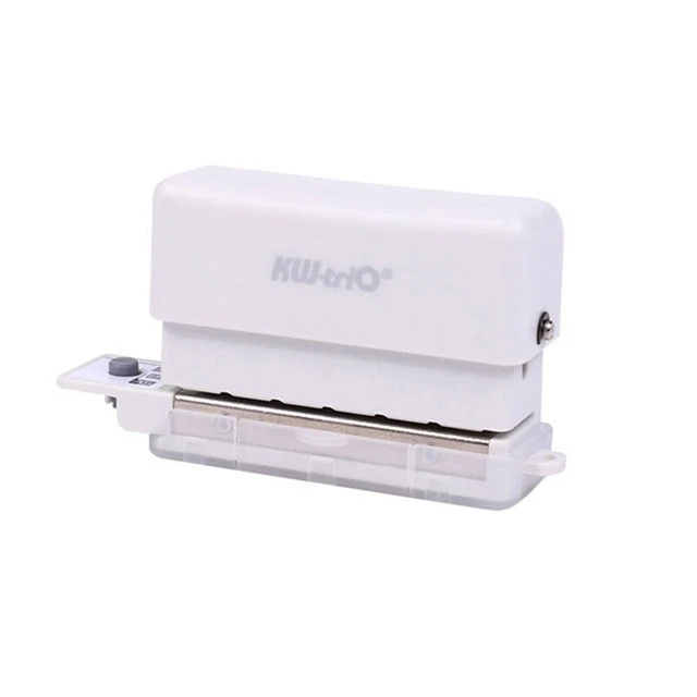 Punzonador de orificio de plástico portátil KW-Trio capacidad 2 hojas para A4 A5 B5 blanco H8Z6