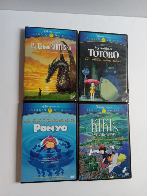 DISNEY STUDIO GHIBLI DVD Lot Of 4, Ponyo, Kiki, Totoro, Tales From
