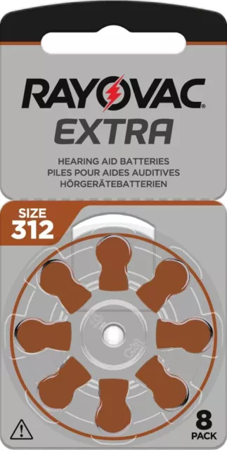 Rayovac Extra MERCURY FREE Hearing Aid Batteries Size 312 Expires 2027
