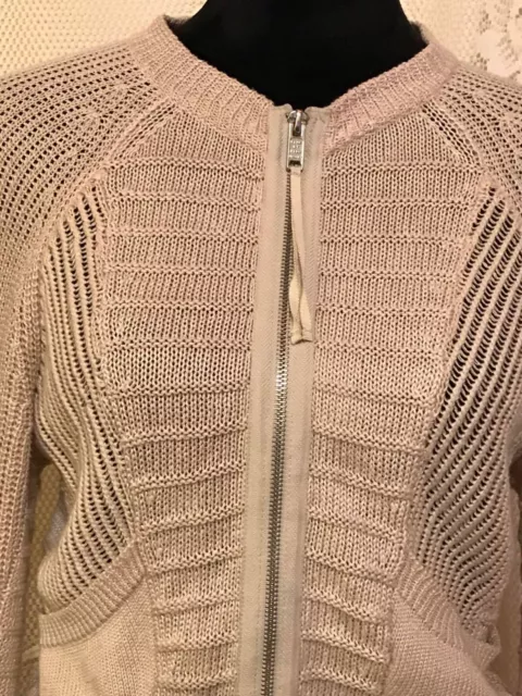 Marc By Marc Jacobs Oatmeal Linen/Cotton Knit LS Cardigan/Sweater Sz XS EUC 2