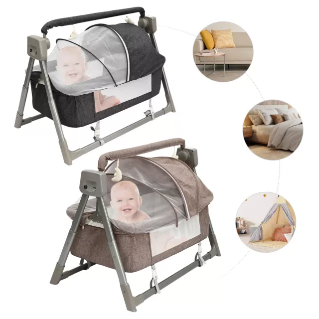 0-36 Months Electric Baby Crib Musical Cradle Infant Auto Swing W/ Safety Belt