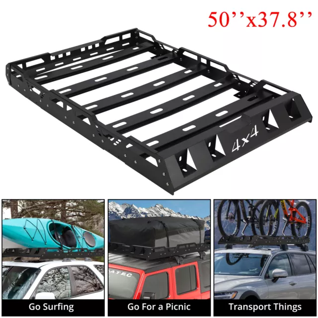 50''x38'' Universal Roof Rack Metal Luggage Cargo Carrier Top Basket Holder SUV