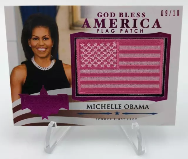 2020 Decision FLOTUS MICHELLE OBAMA RARE/10 God Bless America FLAG PATCH Card