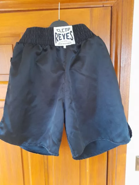 Cleto Reyes Satin Boxing Shorts All Black Size Large Worn Once