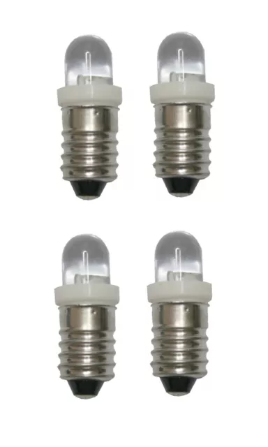 LED Glühlampe Glühbirne E10 3V weiß 4 Stück (8220)