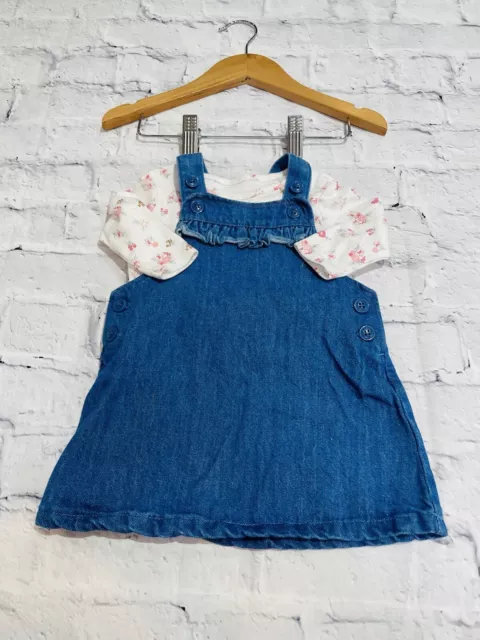 Baby Mädchen 0-3 Monate Kleidung Kleider süß nächstes Denim Kleid * Wir kombinieren Versand 2