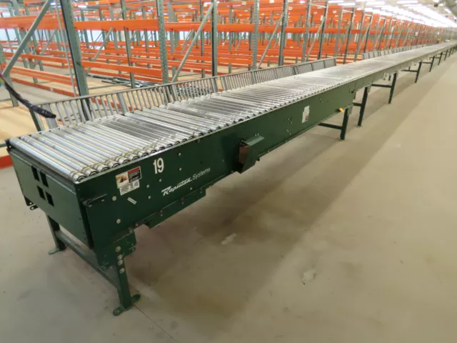 Rapistan 30x 114' Zero Pressure Chain Drive Accumulation Roller Conveyor 460V