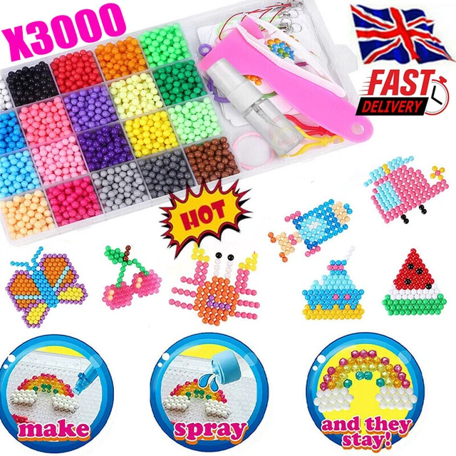 Water Fuse Beads 3000x 5mm Beads Refill in 20 Colors Kid Funny DIY Crafts Toy UK