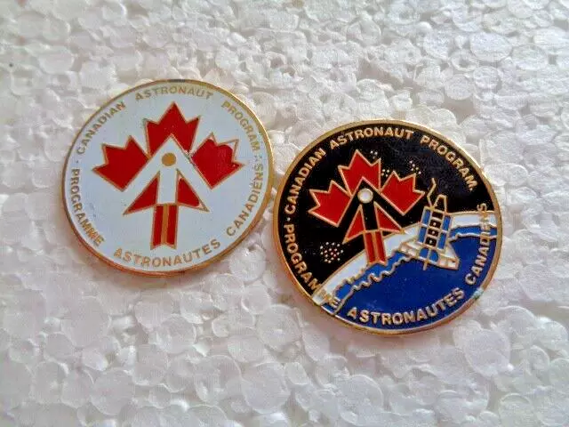 Job lot of 2 Canadian Space programme Astronaut related metal lapel pins