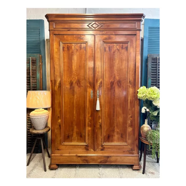 19th Century Large Antique Fruitwood French Armoire Wardrobe