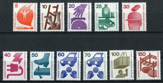 Berlin 402-411 R + 453 R postfrisch alle mit Nr.ZN Rollenmarken Unfallverhütung