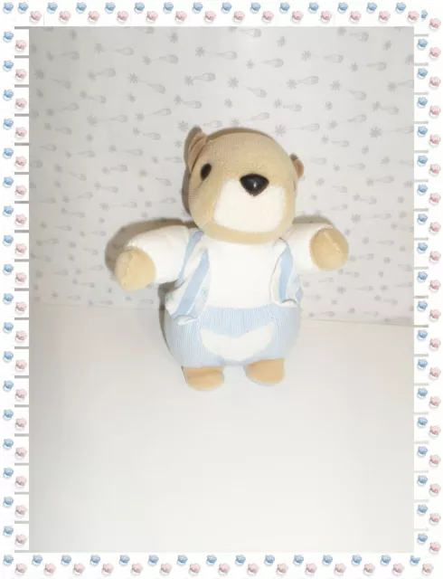 R - Doudou Peluche Ecureuil  Bleu Blanc Tartine et Chocolat