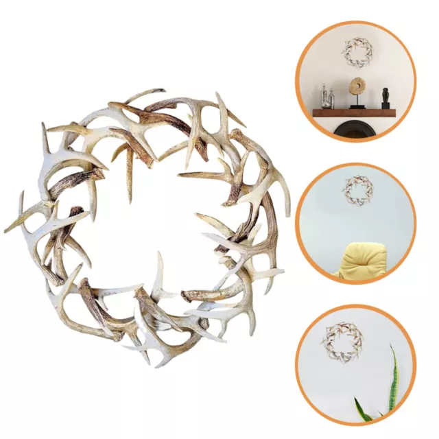 Festive Holiday Antler Resin Wreath for Christmas Front Doors