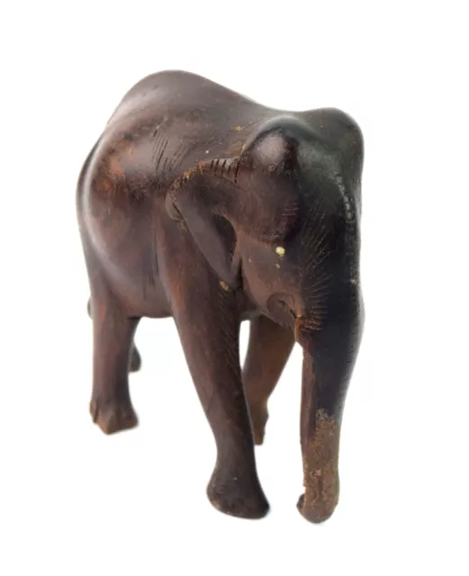 Hand Carved Wooden Elephant Sculpture Indien Home Décor Animal Figurine i71-598