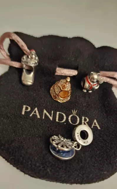 4x PANDORA CHARMS  + Schmucktasche S925 ALE NEU 2