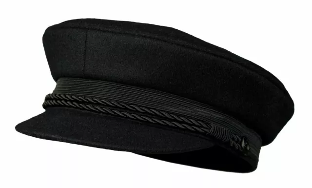Balke Elbsegler Kapitänsmütze mit Kordel - schwarz