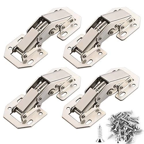 4PCS Charnière Porte Placard 90 Degrés avec Vis Amortisseur Piston Compressio...