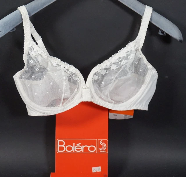 Vero Vintage Bolero France Donna Reggiseno Intimo Lingerie Taglia 80 C Blanc Con