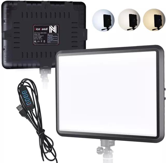 LED Video Light, Photography Lighting, 2800-6500K Dimmable Studio Light, Stream