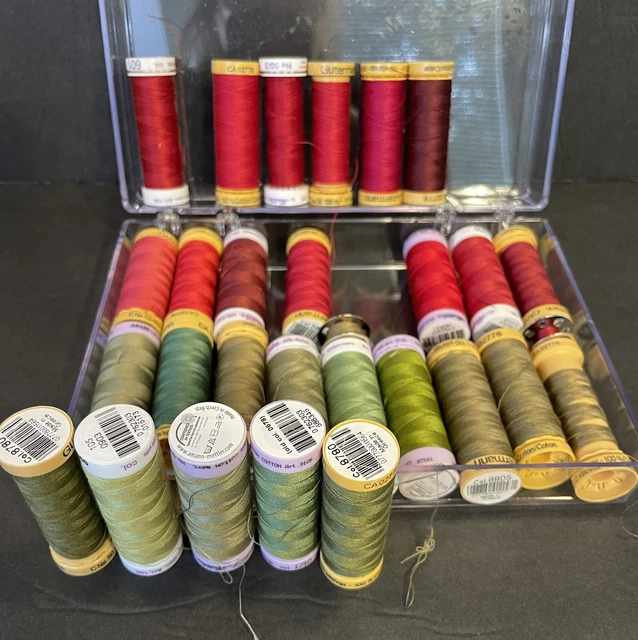 SEWING THREAD GUTERMANN And Mettler 27 Spools Of Thread Cotton Shades