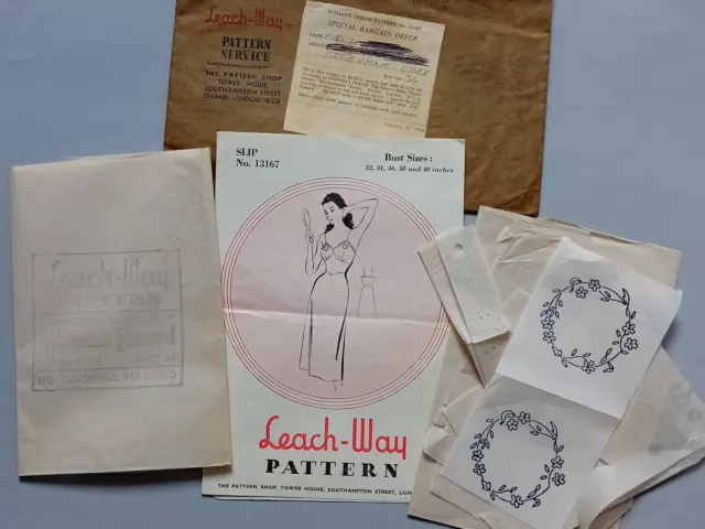 Vintage 1950s Sewing Pattern: Leach-Way No. 13167, Slip, Bust 34 Inch