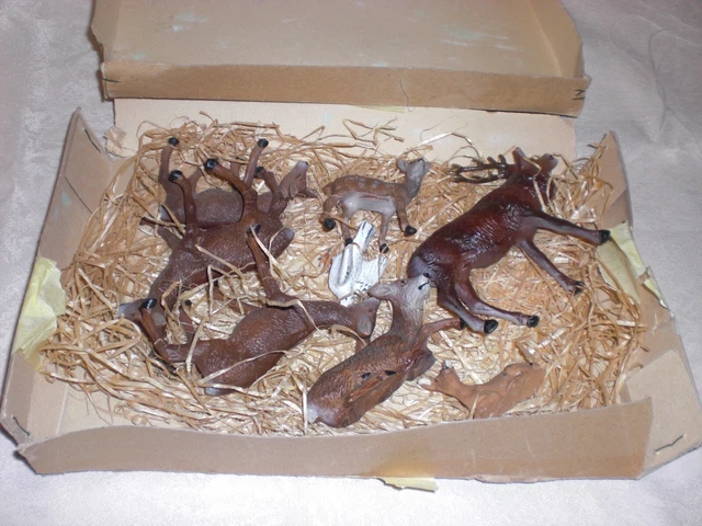 Reh Hirsch Rotwild Reh Massefigur Weihnachtsberg Erzgebirge alt groß sehr selten