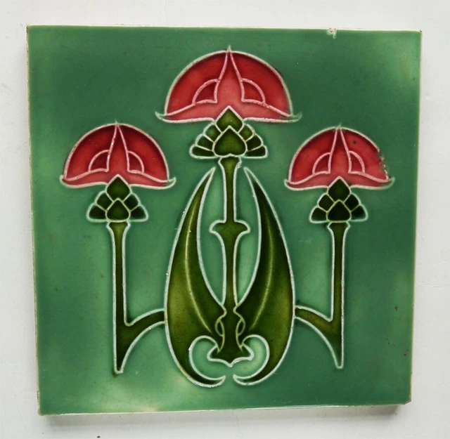 Stylish Original Antique Art Nouveau Tile RHODES TILE Company circa 1906
