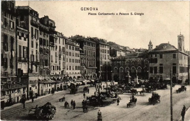 CPA AK GENOVA Piazza Caricamento e Palazzo S Giorgio ITALY (508888)